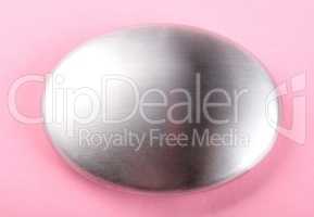 Stainless Steel Soap on pink background