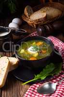 Rustikal Sorrel soup with potatoes and cream