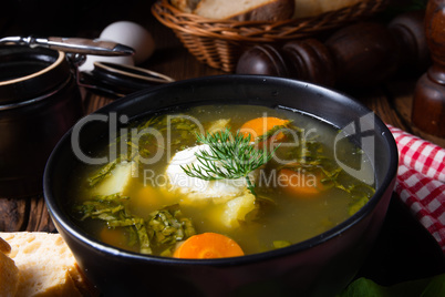 Rustikal Sorrel soup with potatoes and cream