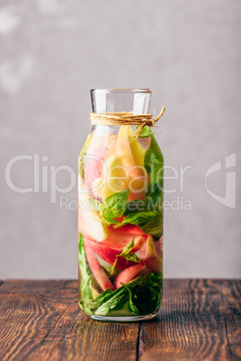 Infused Water with Peach and Basil.