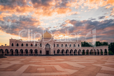 Beautiful White Mosque at Sunset.