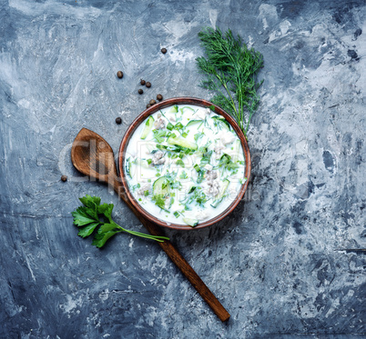 Okroshka,cold summer soup