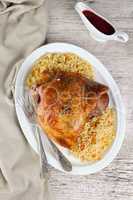 Baked turkey thigh