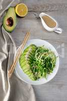 salad chukka with cucumber and avocado