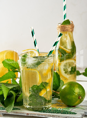 refreshing drink lemonade with lemons