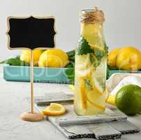 summer refreshing drink lemonade with lemons