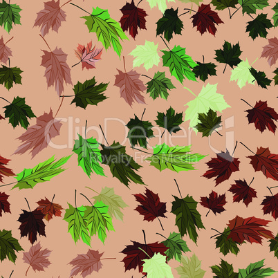 Maple Leaves Vector Seamless Pattern autumn ginger style