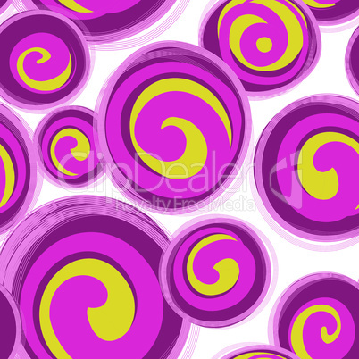 Abstract pattern with round shape forms in retro style. Seamless geometric background