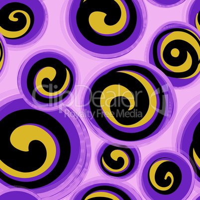 Abstract pattern with round shape forms in retro style. Seamless geometric background