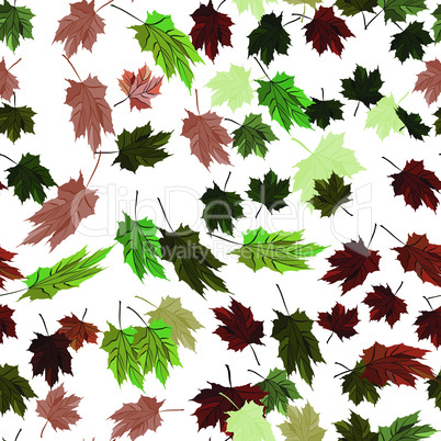 Maple Leaves Vector Seamless Pattern autumn style