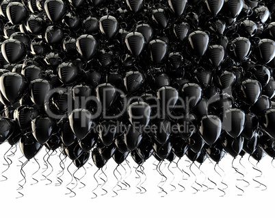 Isolated black balloons backdrop.Birthday and carnival concept