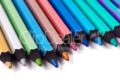 Colorful pencils background.School and education equipment