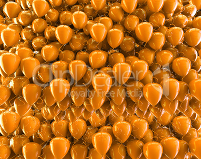 orange autumn  balloons backdrop.Birthday and carnival concept