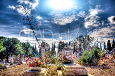 churchyard and Christian religion.