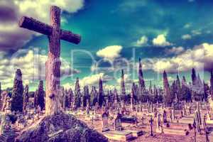 churchyard and Christian religion.