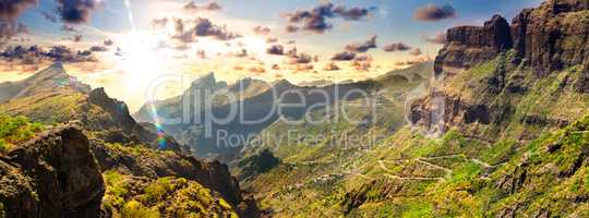 Scenery valley in Spain.Nature landscape.Travel adventures and o