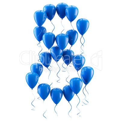 3D rendering Colorful balloons letters isolated over white.