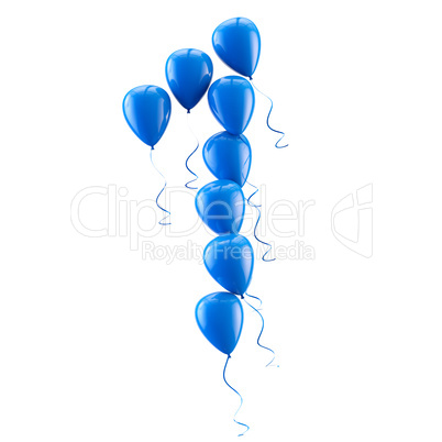 3D rendering Colorful balloons letters isolated over white.