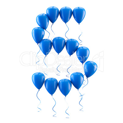 3D rendering Colorful balloons letters isolated over white.