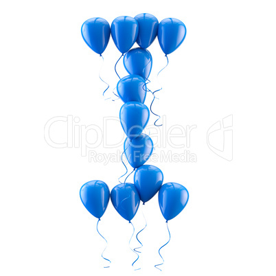 3D rendering Colorful balloons letters isolated over white.