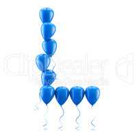 3D rendering Colorful balloons letters isolated over white.