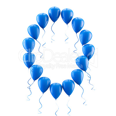 3D rendering Colorful balloons letters isolated over white.