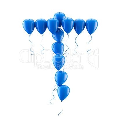 3D rendering Colorful balloons letters isolated over white.