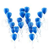 3D rendering Colorful balloons letters isolated over white.