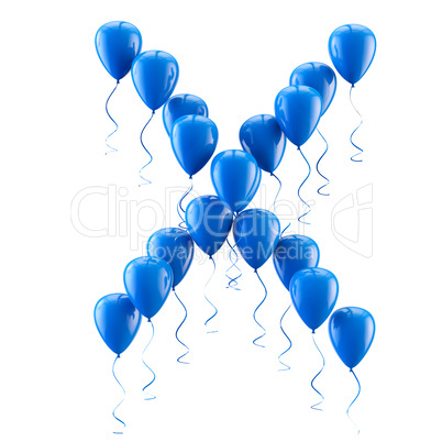 3D rendering Colorful balloons letters isolated over white.