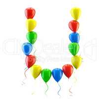 3D rendering Colorful balloons letters isolated over white.