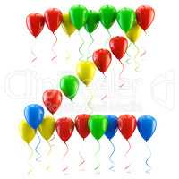 3D rendering Colorful balloons letters isolated over white.