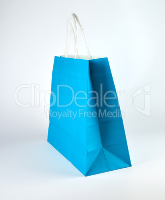 blue paper shopping bag with a handle