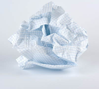 crumpled blank white sheet of paper into the cell