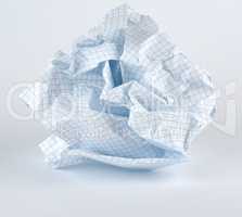 crumpled blank white sheet of paper into the cell