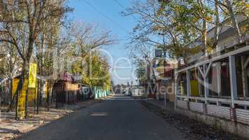 Deserted street in Koblevo, Ukraine