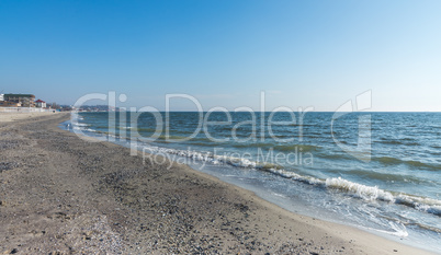 Deserted beach in Koblevo, Ukraine