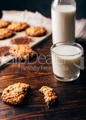 Oatmeal Cookies and Glass of Milk
