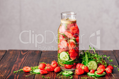 Water with Strawberry, Cucumber and Thyme.