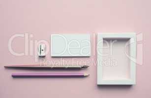 Pink mock up background with business cards