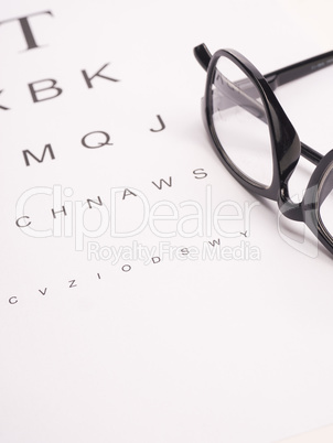 Eye test concept with test sheet