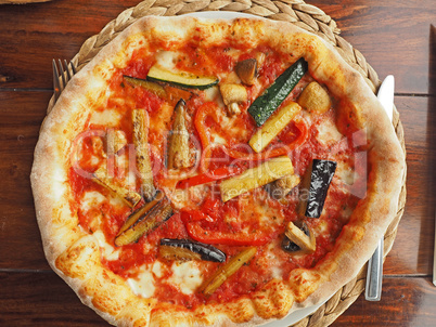 Italian pizza with grilled vegetables