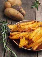 Homemade fries with rosemary