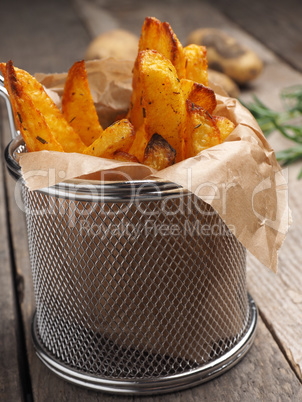 Homemade fries with rosemary