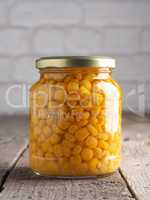 Organic corn in a jar