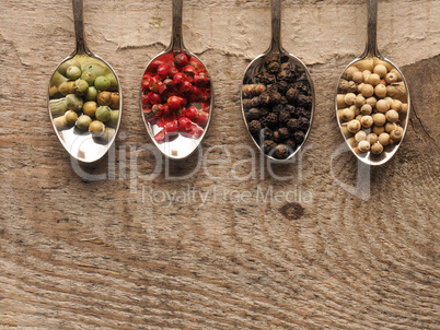 Pepper corns on vintage spoons