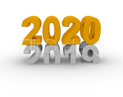New Year 2020 concept 3d image