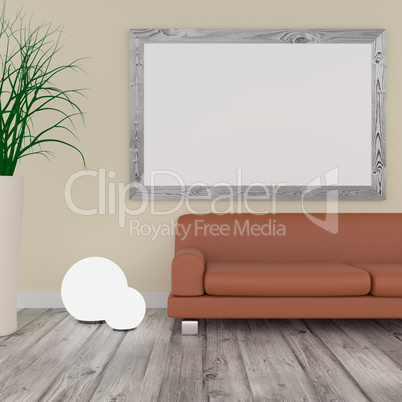 Big Mock up poster in a bright room