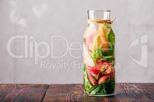 Infused Water with Peach and Basil.