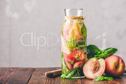 Summer Water with Peach and Basil.