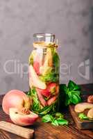 Infused Water with Peach and Basil.